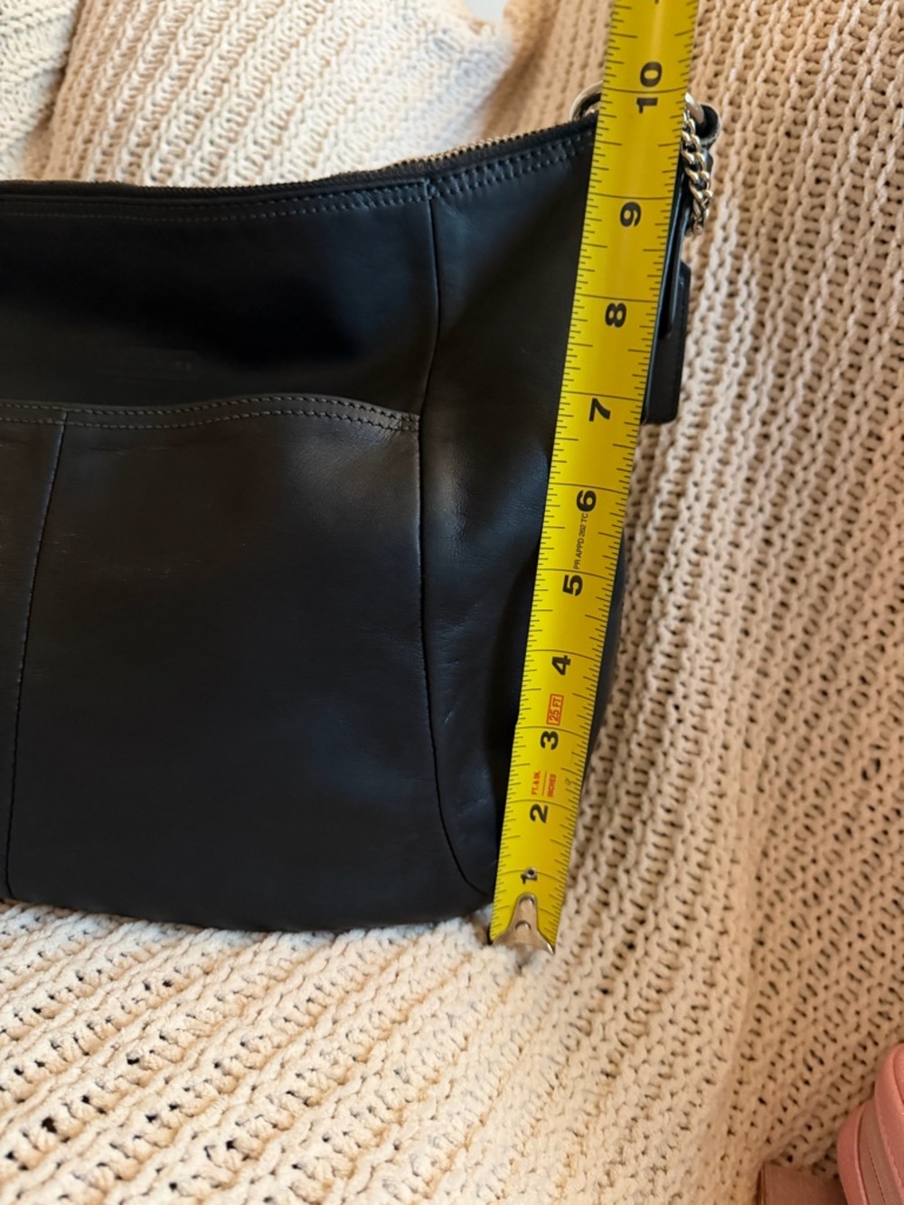 Coach Madison Maggie Leather Hobo 12684 Black Shoulder Bag Y2K EUC - Picture 7 of 13